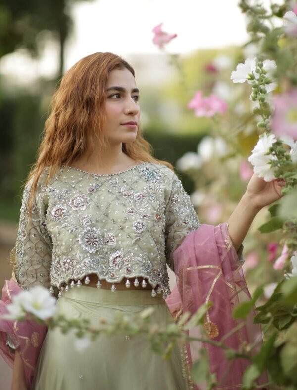 Siena - Mint Green Lehenga | ROMA | Festive Formal Wear '21 - Image 4