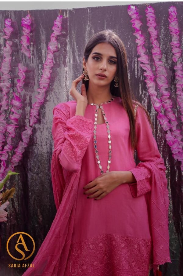 Rosy - Raw Silk Gharara Set  | SONEHRI | Festive Formal Wear '20 - Image 4