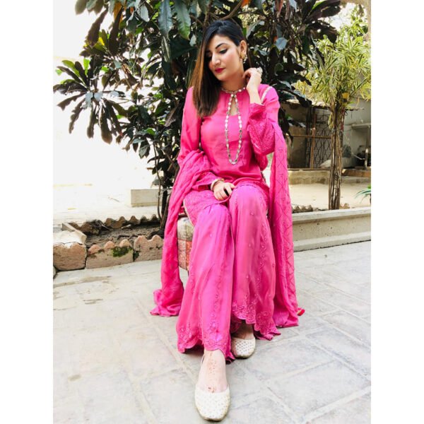 Rosy - Raw Silk Gharara Set  | SONEHRI | Festive Formal Wear '20 - Image 2