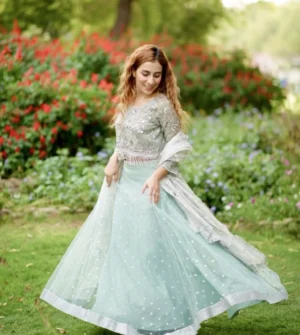 Celina – Ice Blue Lehenga | ROMA | Festive Formal Wear ’21