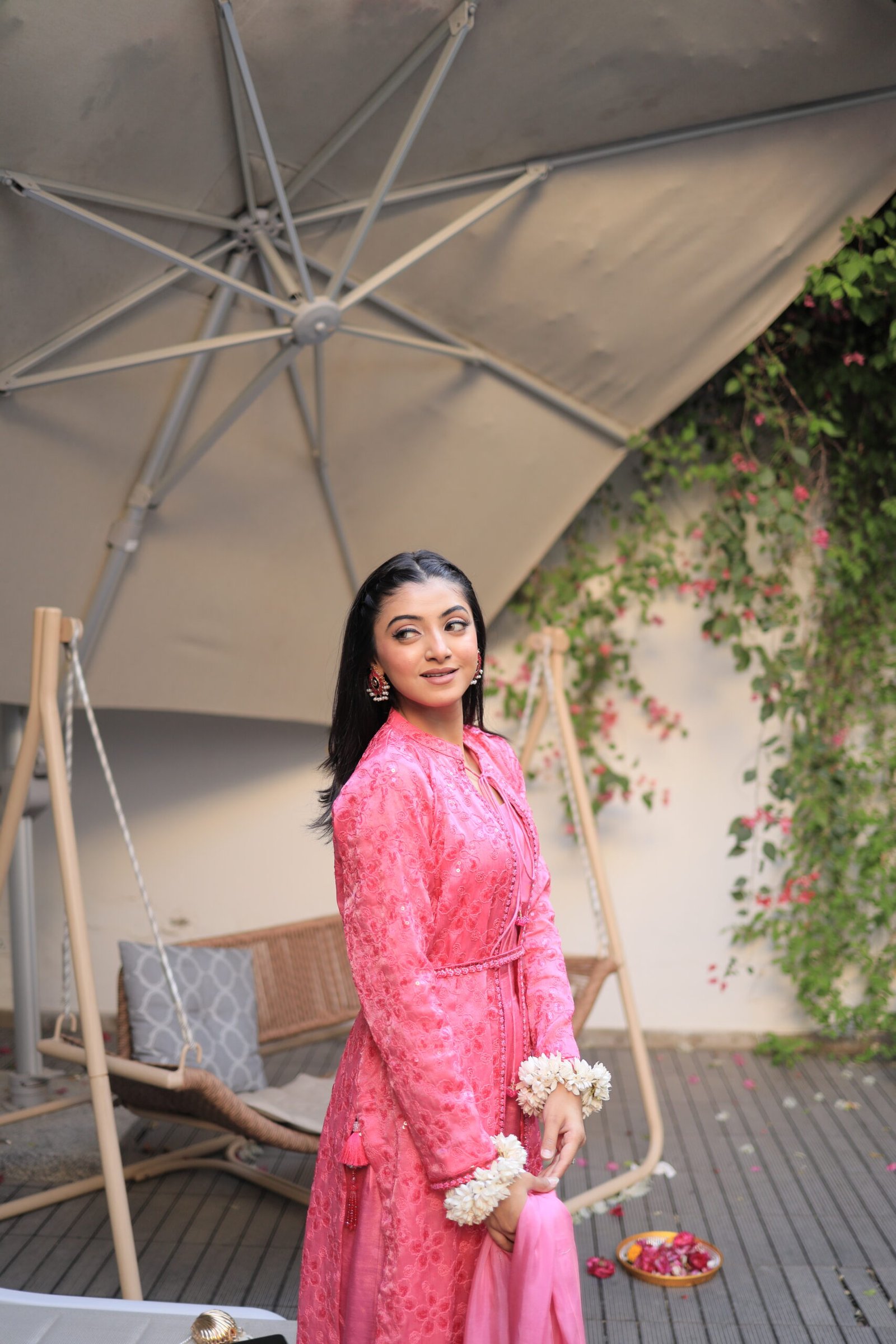 3pc suit, fuchsia pink Eid dress, front cut kameez Pakistan, embroidered chiffon suit, lehenga pants outfit, Pakistani formal wear, Eid outfit for women, luxury pret wear, festive pink dress, traditional modern suit, chiffon dupatta suit, formal 3 piece suit Pakistan